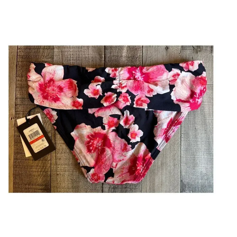 DKNY Women's Navy Floral Tankini Swimsuit Matching Set | XS